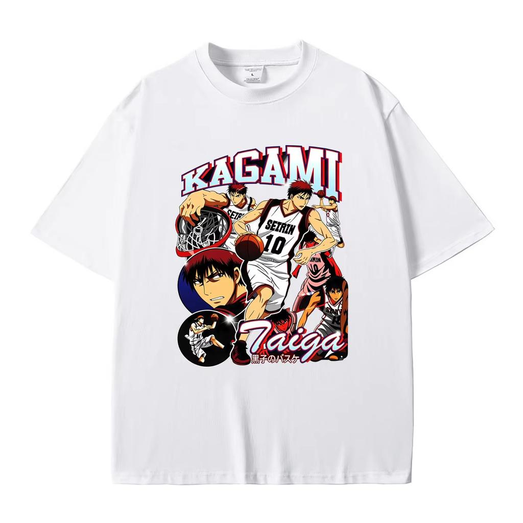 Unisex Kuroko's Basketball Kagami Taiga Graphic T-Shirt, Summer Manga Fashion Vintage Loose Streetwear Women And Men T-shirt