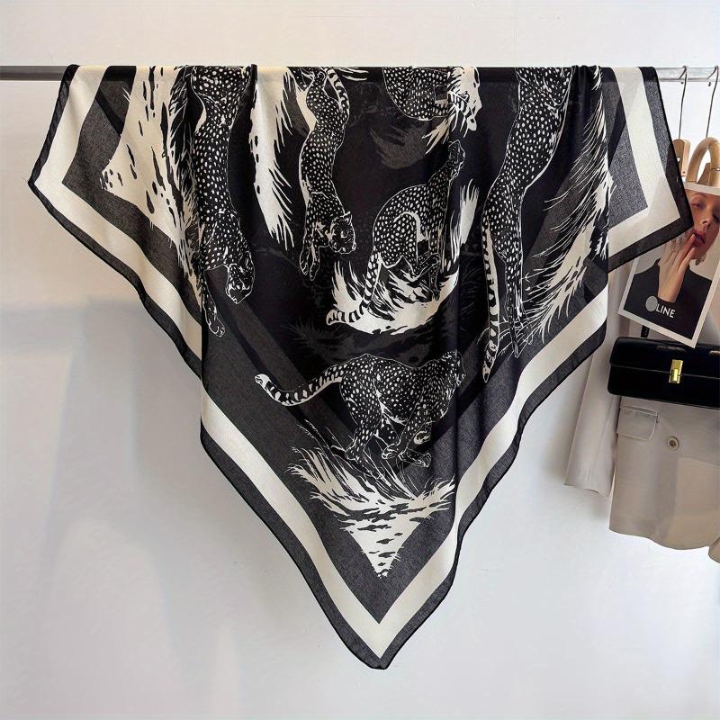 Spring and Summer Thin Imitation Cotton and Linen Shawl, Travel Photo, Color Printed Scarf, Air-conditioned Room Large Square Scarf