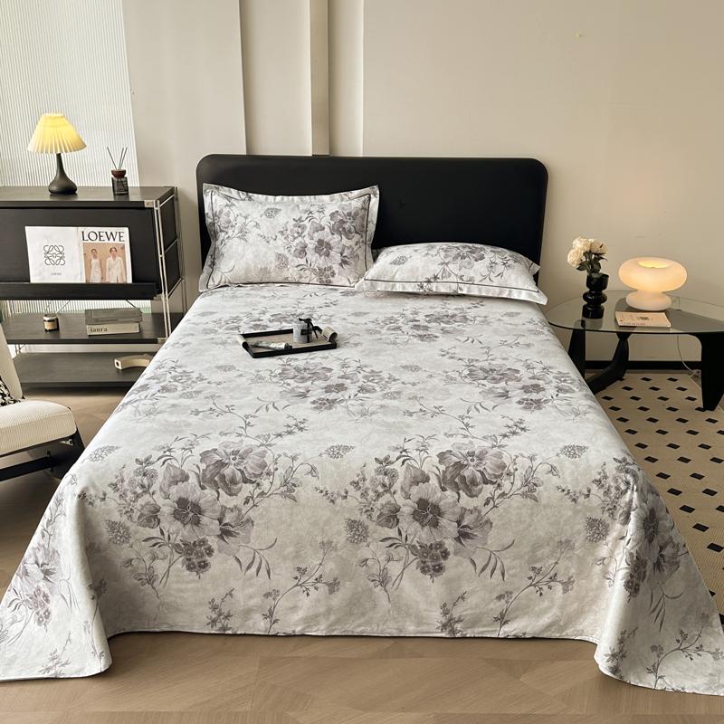 Vintage Style Floral Pattern 100% Cotton Bed Sheet Set Dark Color Flowers Luxurious Bedspread with Pillowcases Queen Bedding Set