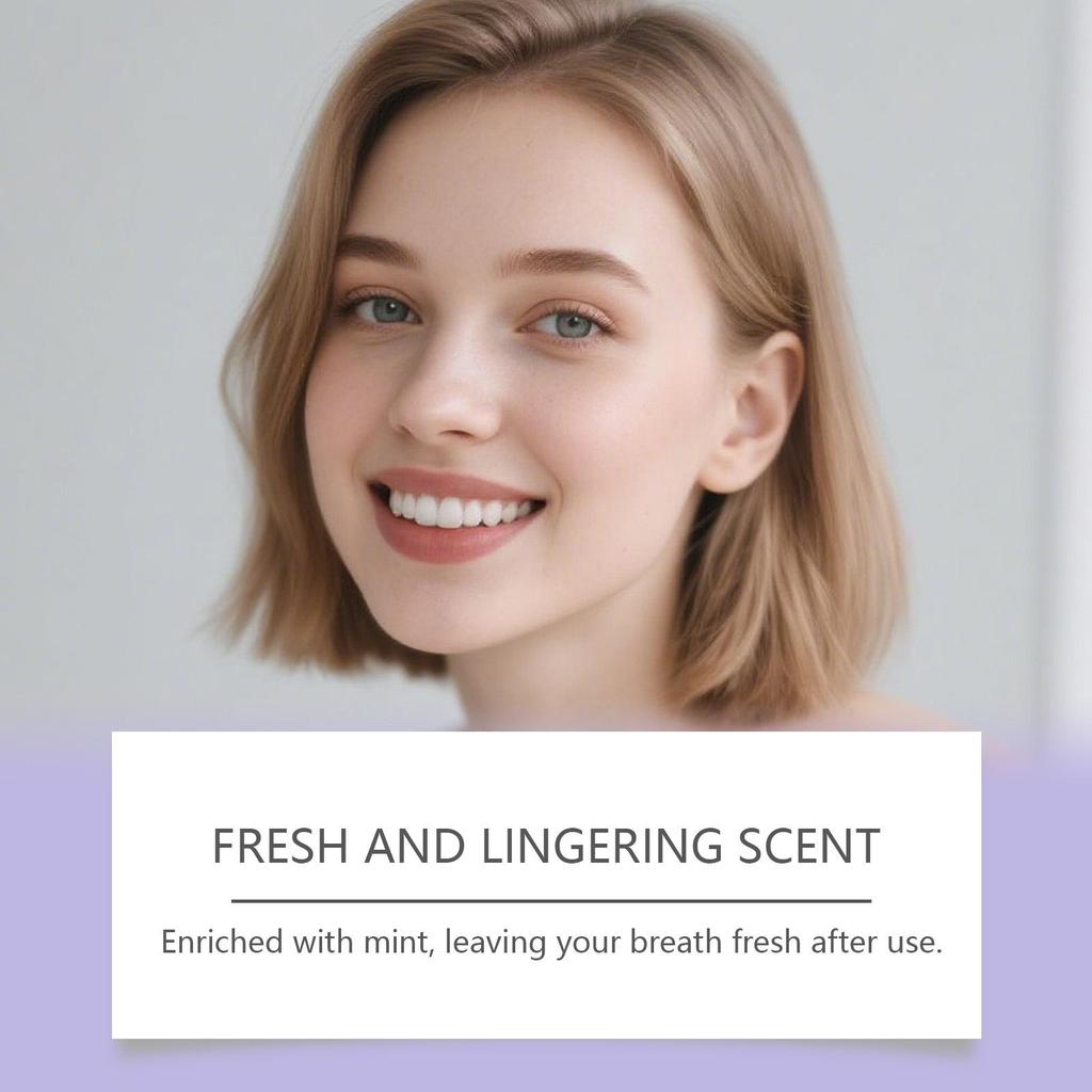 Feimuko Mint-Infused Purple Teeth Whitening Strips - Gentle, Non-Irritating, Invisible Fit