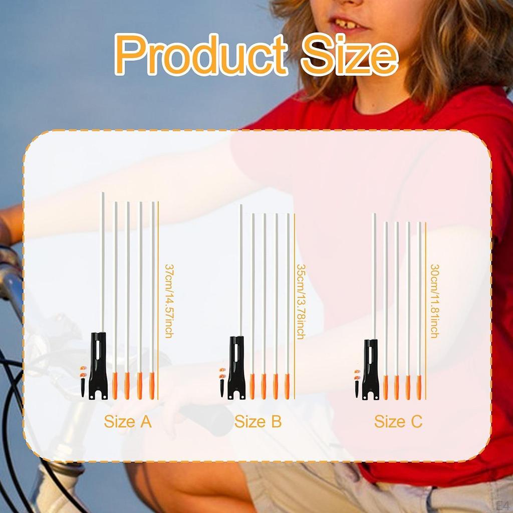 Kids Bike Flag Pole Children Bicycle Flagpole Glass Fiber Quick Release Portable Five Sections for