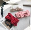 Wash Hairband Simple Hair Turban with Ribbon [Facial 3-Color Set] Fluffy, Cute, (Red, White, Pink)