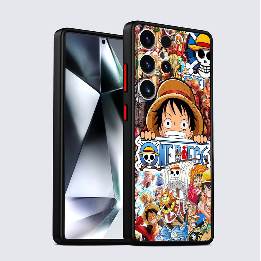 Case for Samsung Galaxy S23 Ultra S22 Plus S24 S21 FE S25 S9 S10 S20 Black Edge Shell Anime One Pieces