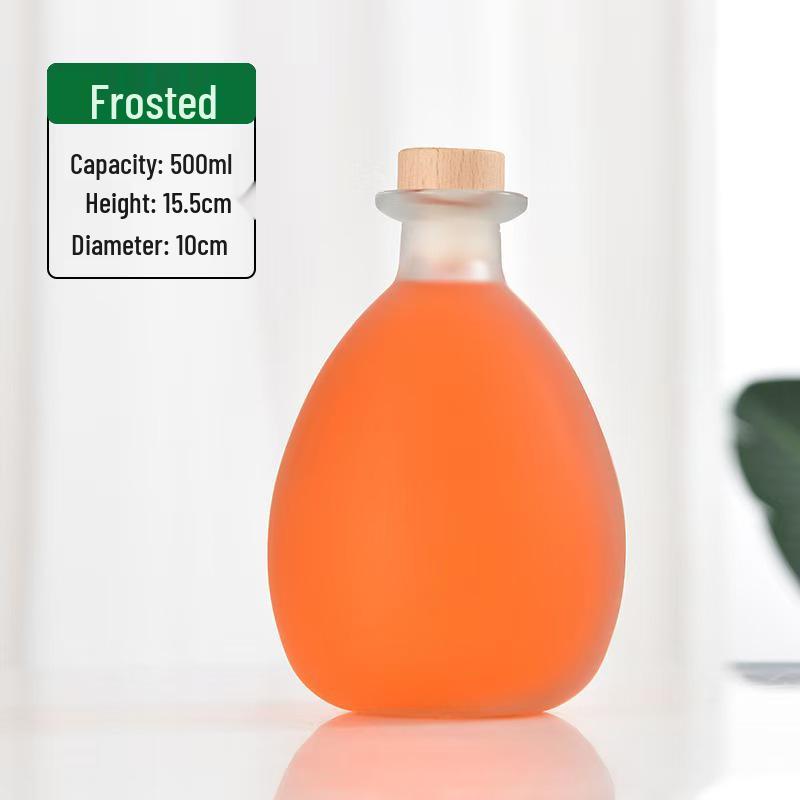Premium Homemade Fruit Wine Bottles: Sealed, Leak-Proof, Frosted Glass with Large Belly Design