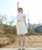 WIOE Lace Check Half Pants_White