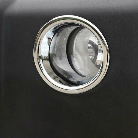 Chrome Front Fog Light Lamp Cover Trim Ring Frame For Jeep Wrangler JK 2007-2018