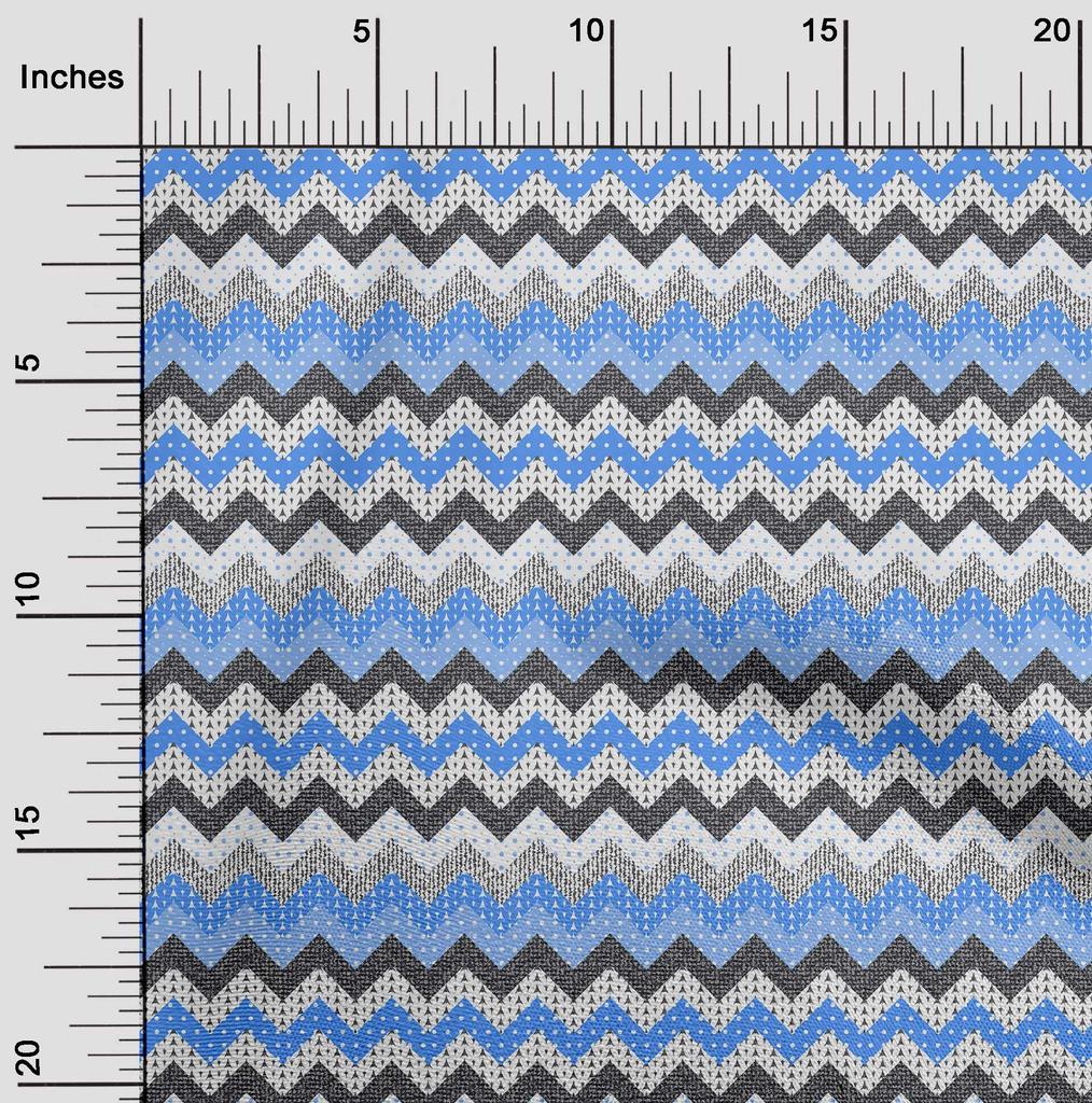 oneOone Cotton Flex Light Blue Fabric Chevron Craft Projects Decor Fabric Printed By The Yard 40 Inch