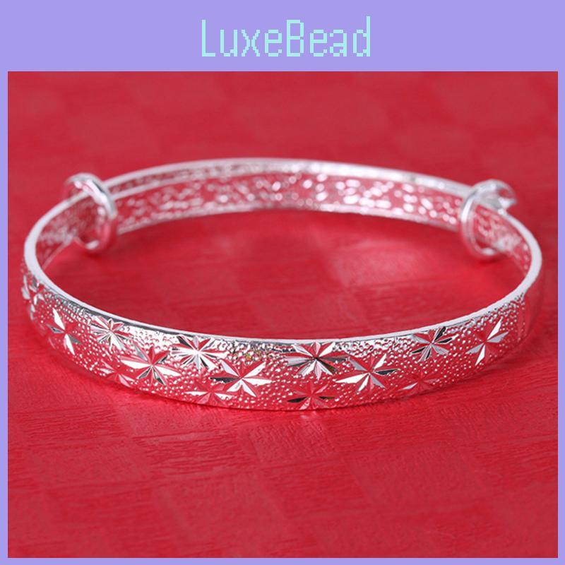 Elegant Women's Silver Star Pattern Adjustable Bracelet Bangle Perfect For Any Occasion