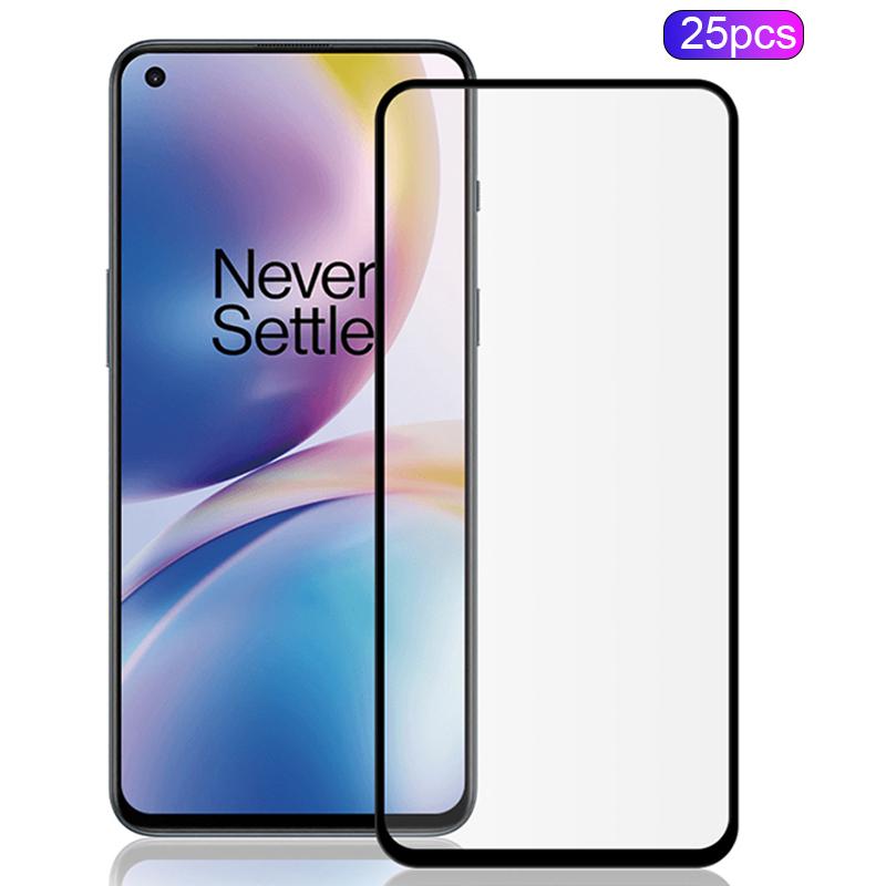 

MOCOLO 25Pcs For OnePlus Nord 2 5G Full Screen Protector Загартоване скло плівка вторинного затвердіння Black