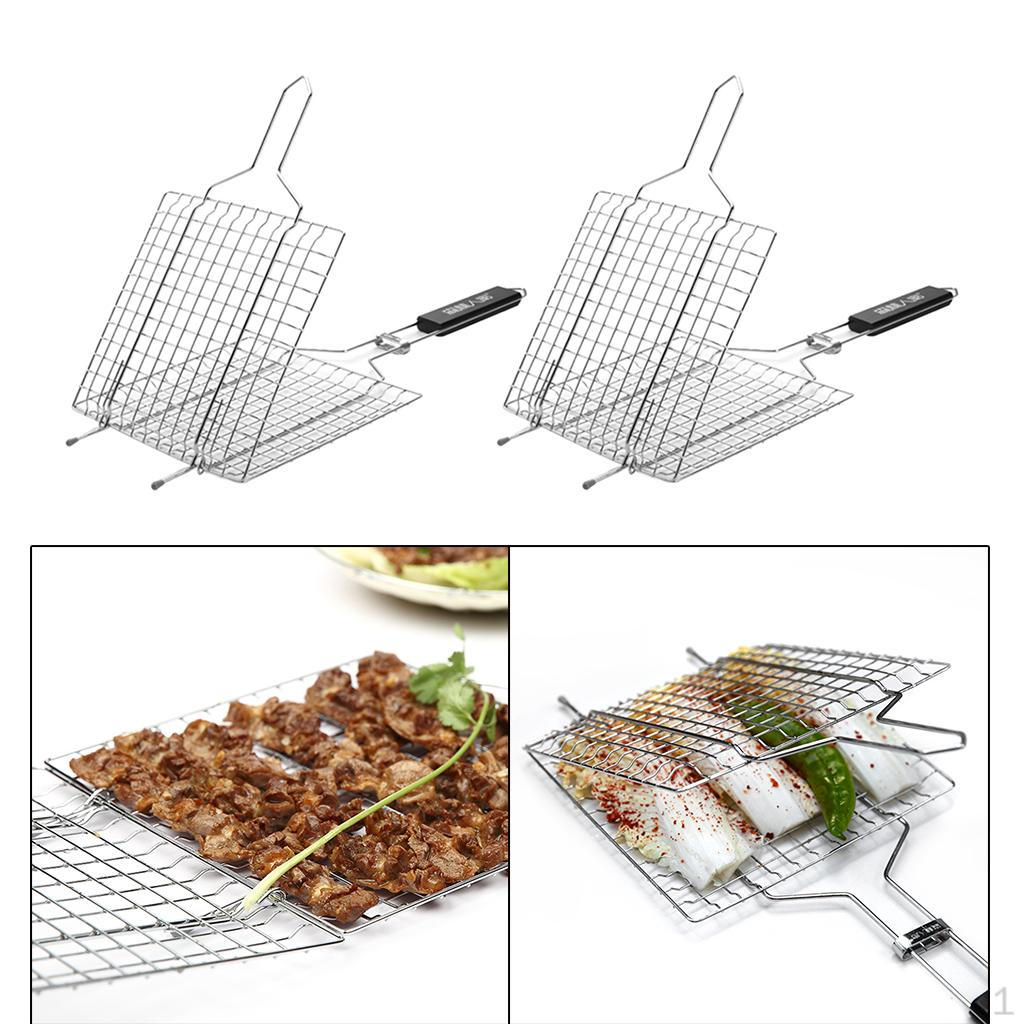 2x BBQ Korb Grillzange Grillen Kochwerkzeug