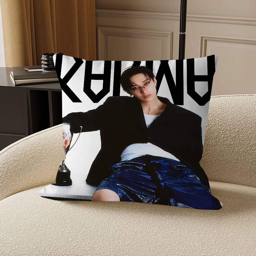 Bang Chan Kissenbezug Auto Wurfkissenbezug für Sofa Auto Weihnachtsgeschenk 40x40cm 45x45cm
