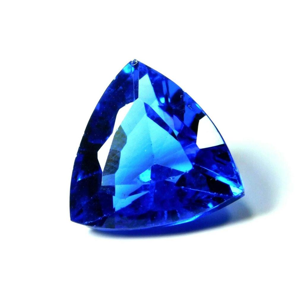 Natural Blue Tanzanite Loose Gemstone 10.23 Ct Trillion Cut for Jewelry Making and Gem Collections