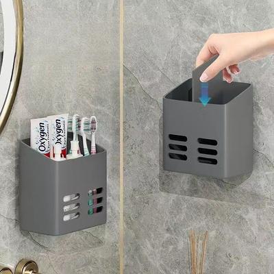 Bathroom Cosmetics Shelf Wall Mounted Bathroom Toothpaste Shelf Toothbrush Comb Storage Shaver Shelf KTY