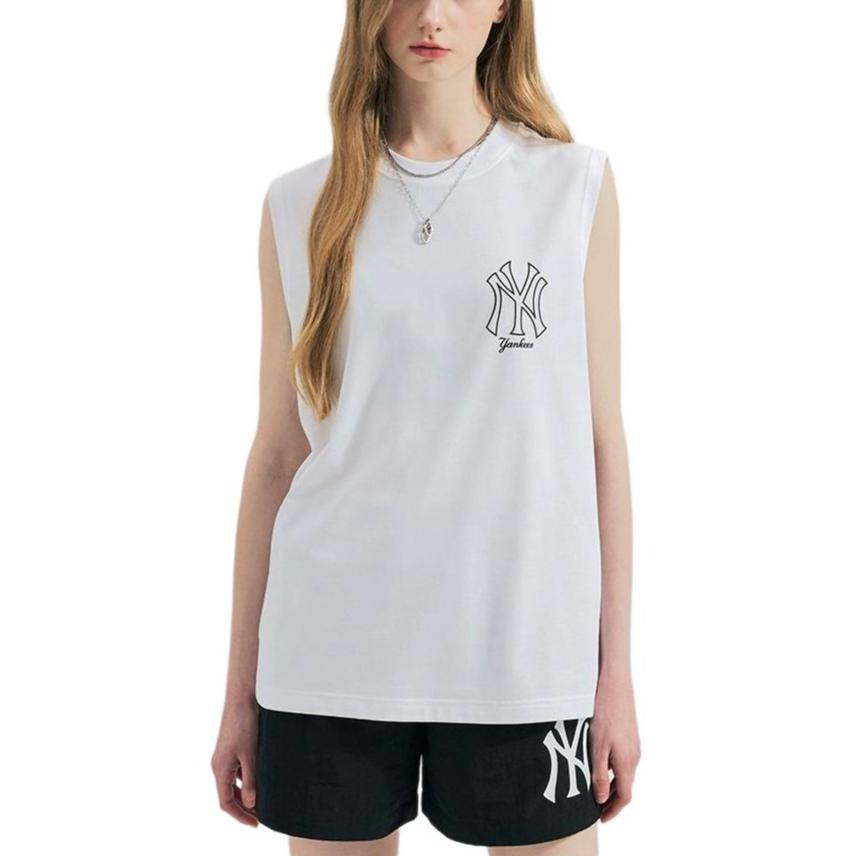 MLB New York Yankees SS24 Logo Print Rundhals Lässig Locker Sport Leicht Atmungsaktiv Ärmellose Weste Unisex Westen Off-White 3ATKB0343-50WHS