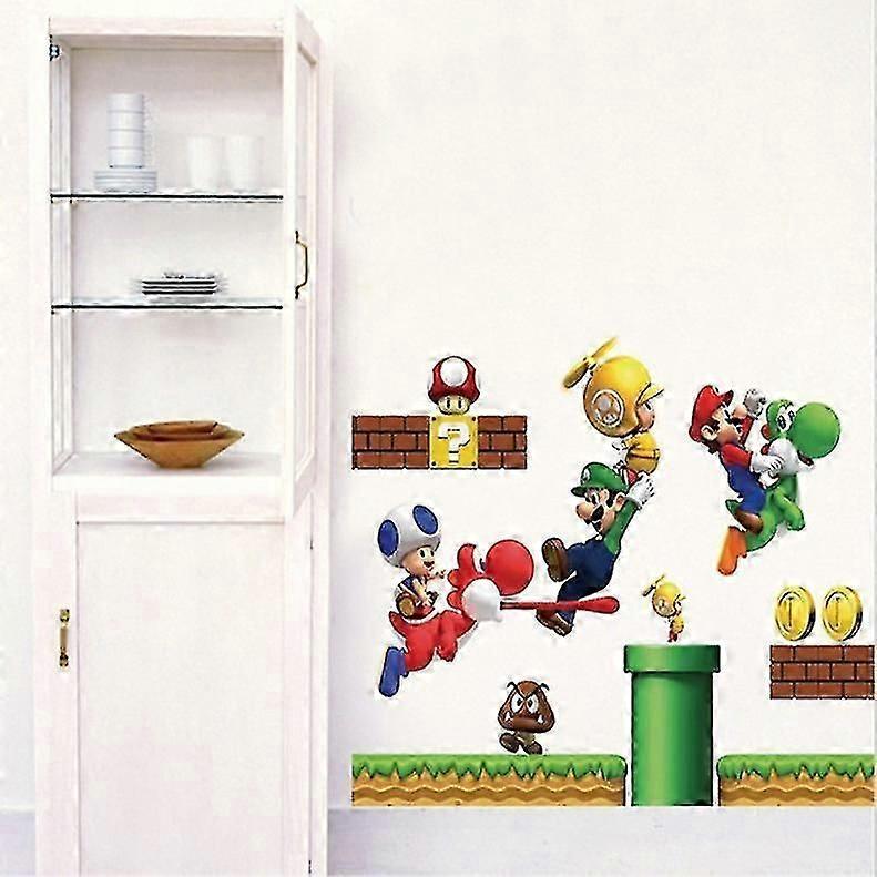 Naklejka Ścienna 3D Super Bros Naklejka Ścienna Zdejmowana Winyl Naklejki dla Dzieci Dekor do Pokoju Dziecięcego Sztuka Dekor do Żłobka Dom Dzieci Pokój Dziecięcy Dekor-TF