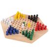 Wooden Educational Board Kids Classic Halma Chinese Checkers Set Strategy Family Game Pieces