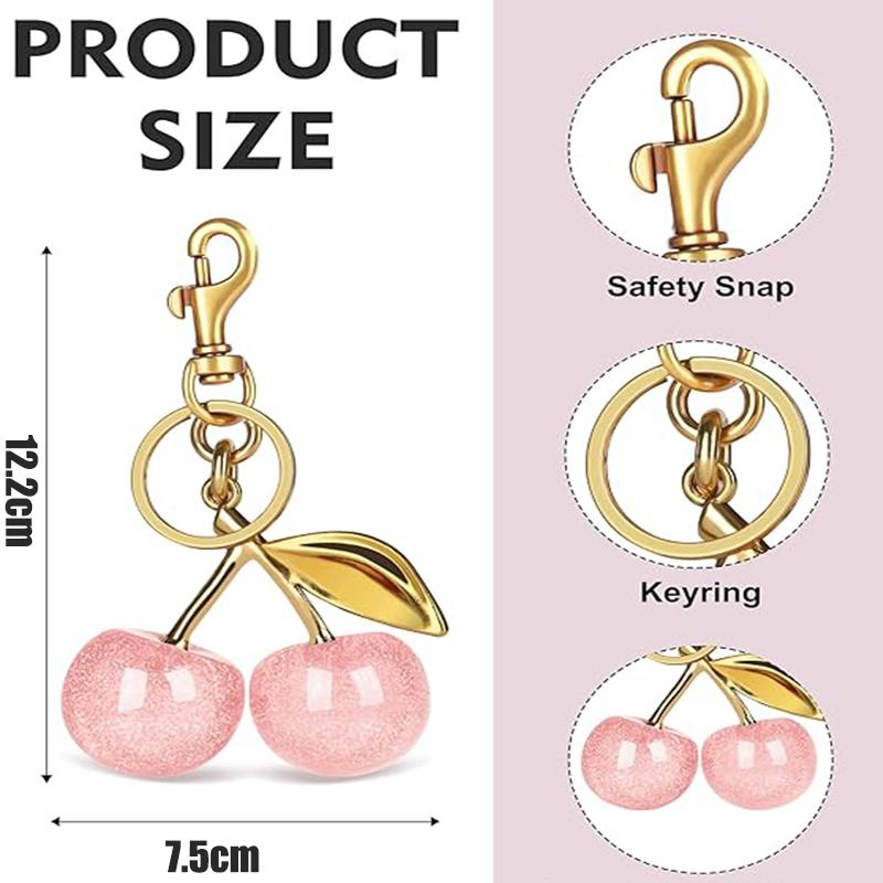 Cherry Bag Charm Cute Cherry Accessories Sparkling Purse Charms for Women