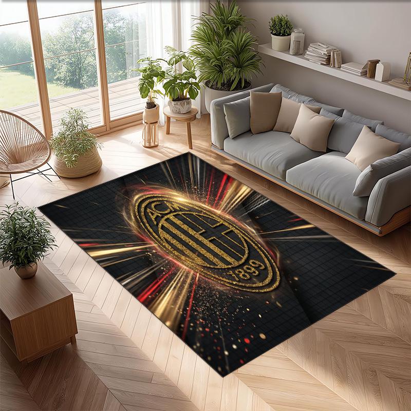 AC Milan Printed Flannel Area Rug Non Slip Soft Polyester Floor Carpet Indoor Decor Mat for Bedroom Living Room Sofa Game Room Home Decoration