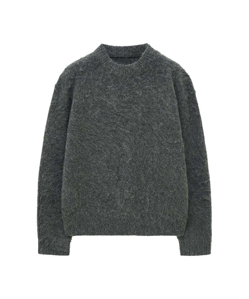 BIG UNION Alpaca Boucle Crop Knit (Gray)