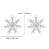 Shiny Snowflake Stud Earrings  Zircon Pearl Dangle Piercing Drop Earrings Long Tassel Earring Christmas Gifts