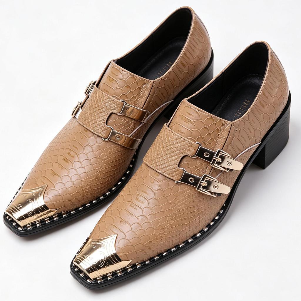 Men's Glossy Patchwork Leather Lace-up Formal Shoes, Sizes 39-48, Ready To Ship with Quick Turnaround