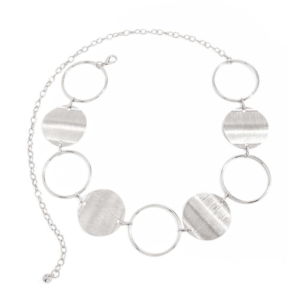 Chaîne de taille ronde argentée Chaîne de ventre ovale couleur or Chaîne de taille métallique créative Filles