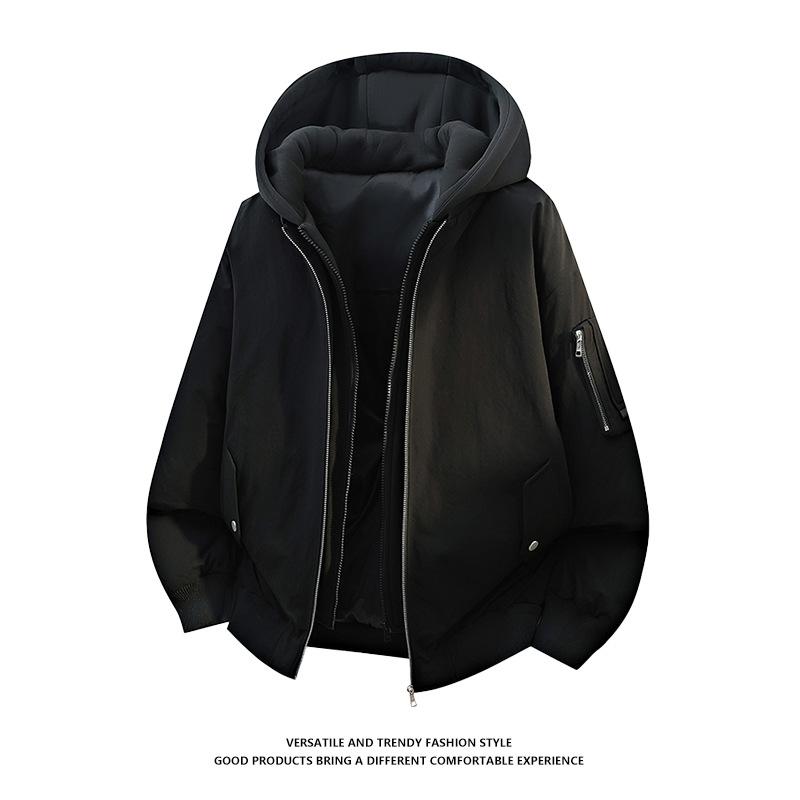 New national standard 90 white duck down jacket men's versatile youth trend hooded jacket large size thickened warm windproof top