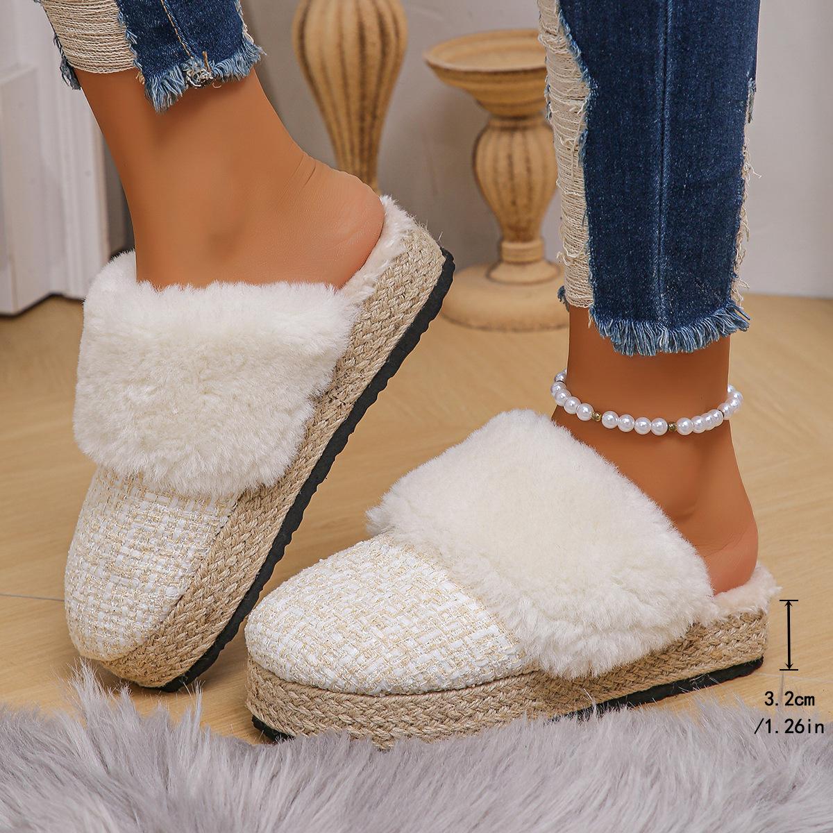 

Популярные тапочки Мао Мао осенне-зимние домашние хлопковые тапочки теплые соломенные подошвы плюшевые тапочки женские 43