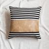 Cushion Striped 4545cm Cover 1pc Pu Stitching Pillow Case For Living Room Sofa Home Decoration Decor Lumbar Pillowcase Pu Leather