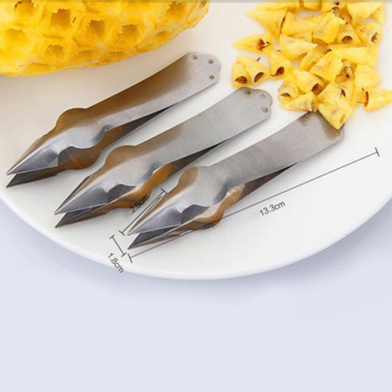 Useful Pineapple Eye Peeler Kitchen Stainless Steel Seed Remover Cutting Clip