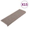 Step Mats 15 Pcs 65 X 21 X 4 Cm Dark Beige Rectangular Edge