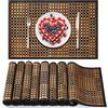 4Pcs Bboo Placemats Dining Table Mats Washable Heat Place Resistant Mat For Dining Kitch Room Table, 18 X 12 Inch Variant