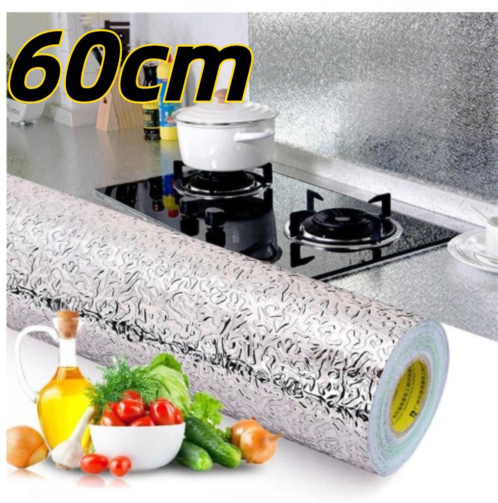 Foil Paper Kitchen Oil-Proof Film Stove Waterproof Moisture-Proof Self-Adhesive Wallpaper Countertop Cabinet Renovation Tile Sticker