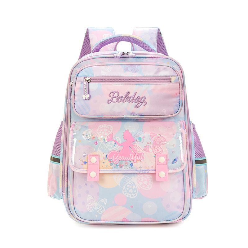 Elementary school bag girl spine protection, waterproof, lightweight and large-capacity children's schoolbag