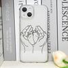 Warm Family Holding Hands Couple Phone Case for IPhone 16 11 12 13 14 15 Pro Max 7 8Plus 16E X XS Clear Soft Cover Abstract Line