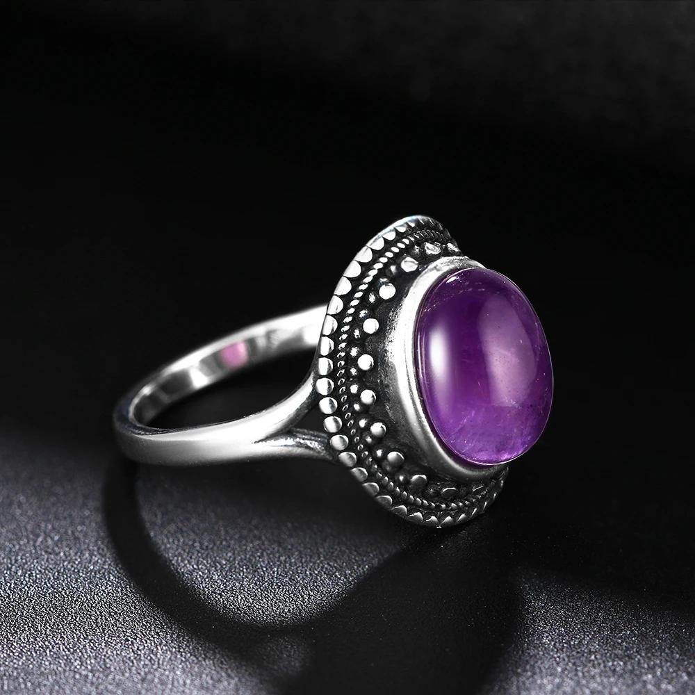 CopperRings Natural Amethyst Gemstone Rings for Women Wedding Bands Anniversary Gift Fine Jewelry