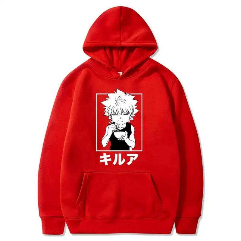 Killua Zoldyck Japanische Animation Herren Kapuzenpullover Herbst Sweatshirt Herren Damen Modemarke Design Pullover Herren Kapuzenpullover Fleece