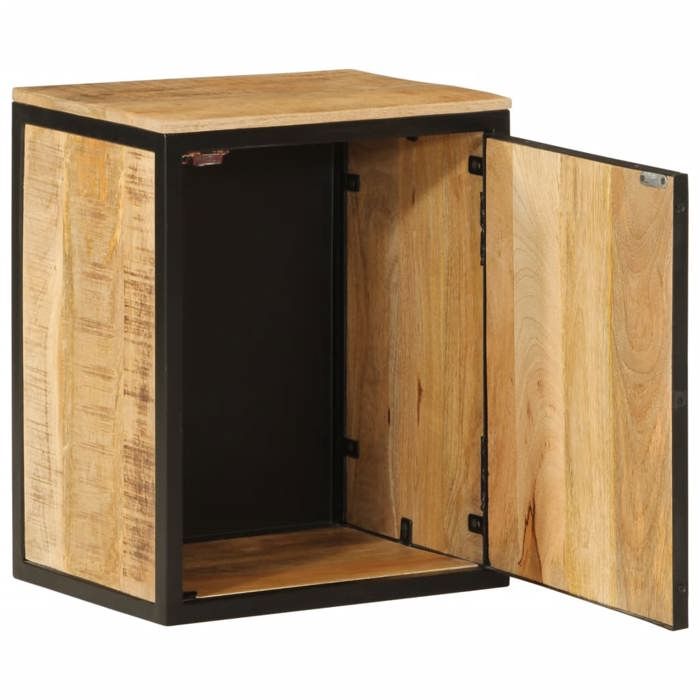 VidaXL Armoire de Salle de Bain, Placard de Toilette avec Porte et Compartiment, Meuble de Rangement, Moderne, Bois Massif 358573