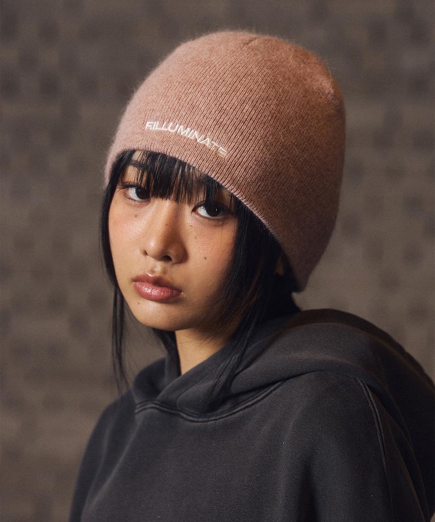 FILLUMINATE Hairy Logo Beanie-Pink