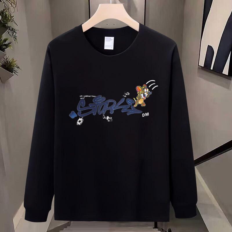 Heavy Trendy Brand Cotton T-Shirt Long-Sleeved Men'S Bottoming Shirt Trendy Autumn And Winter Men'S And Women'S Crew Neck Sweater