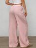 2026 Women's Pure Cotton Loose Solid Color Elastic Waist Wide-Leg Casual Pants