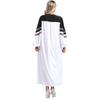 Damen Chorgewand Halloween Cosplay Themenparty Kostüm V-Ausschnitt Bestickte Streifen Langarm Colorblock Robe