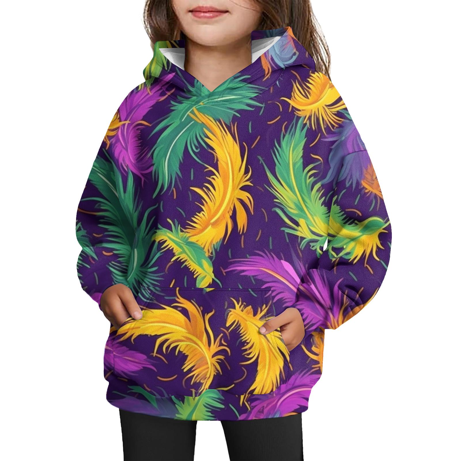

Girls Hooded Tie- Sweatshirt - Pullover Print Top Carnival Day 90 жёлтый