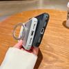 iPhone 17 Pro Carbon Fiber Texture Case with 360° Rotating Magnetic Stand & Skin-Feel Protection