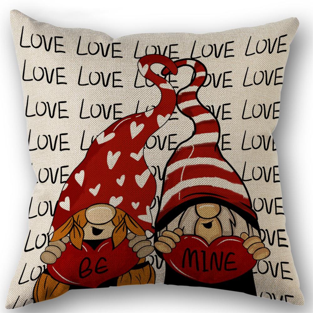 Valentine'S Day Pillowcase Wedding Decorative Linen Pillow Case For Home Pillow Cover 45X45(One Sides)