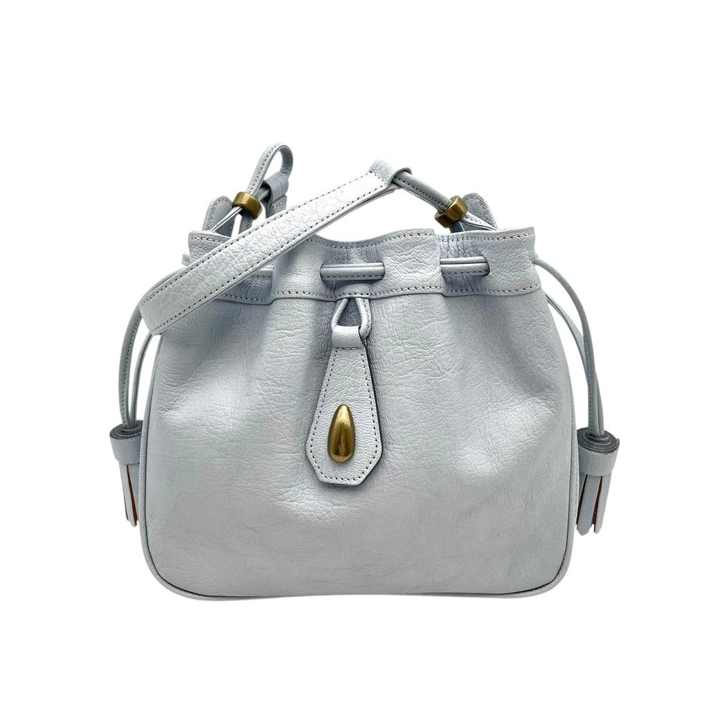 Used TOFF&LOADSTONE Drawstring type Shoulder Bag Bloomer BloomerShoulder Bag Light blue leather Women
