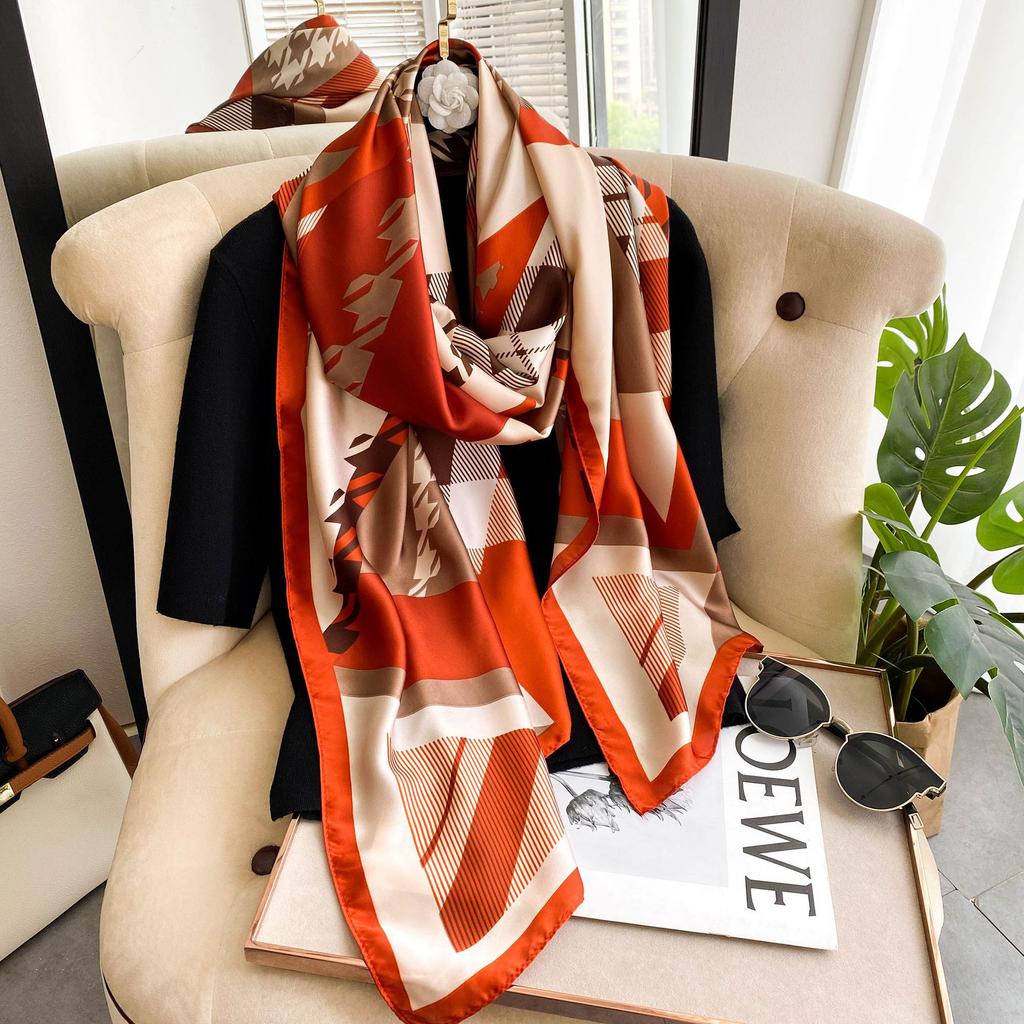 Hochwertige, luxuriöse Seidenschals, Stirnband, Schals, Halstuch für Damen, Ketten-Seidenschal, dekorativer Schal für Damen