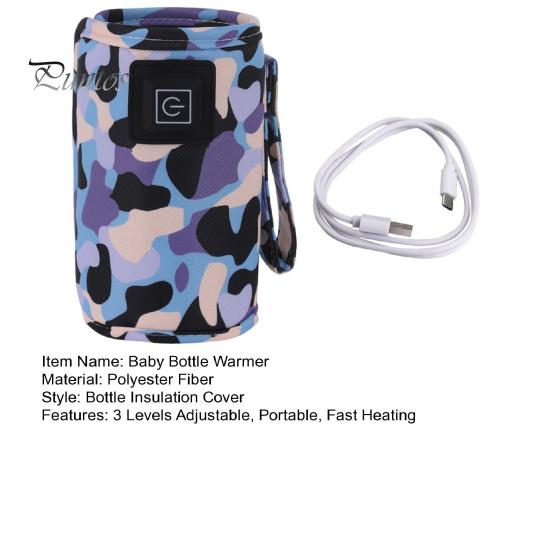 Baby Bottle Warmer Portable Sleeve 3 Levels Adjustable Electric Feeding Insulated Holder Heater Fast Heating Outdoor Travel Infant Milk Cover