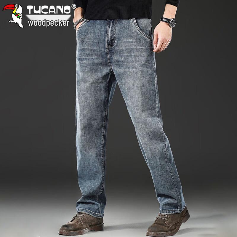 TUCANO Men's Autumn/Winter Straight Leg Loose Fit Stretch Jeans