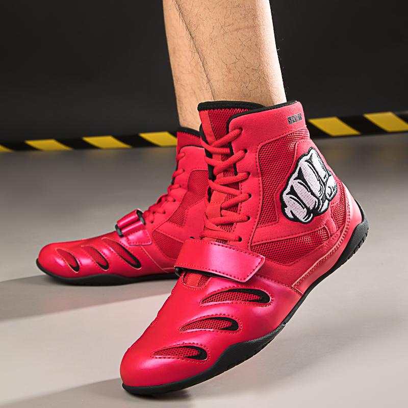 New Men Boxing Shoes Anti Slip Wrestling Shoes Professional Women Fighting Sneakers High Ankle Top Quality Unisex Boxing Boots
